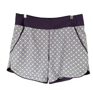 Lands‎ End Womens 14, 16-18W LONG Blackberry Medallion Tile 5" Board Shorts